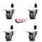 Service Caster 3'' Gray Poly Swivel 1-1/2'' Expanding Stem Caster Set Total Lock Brake, 4PK SCC-EXTTL20S314-PPUB-112-4 - alternate 2